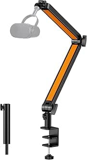 Quadcast Boom Arm - Boom Arm for Hyperx Quadcast S, Mic Arm Desk Mount with Extension Tube for Streaming Microphone and Most Dynamic Mics, Premium Quadcast S Boom Arm for Gaming by YOUSHARES (Orange)