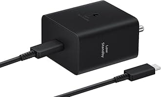 Samsung Original 45W Power Adapter with Type C to C Cable, Compatible with Smartphone, Black
