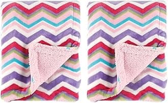 Hudson Baby Unisex Baby Plush Mink and Sherpa Blanket, Pink, One Size (Pack of 2)