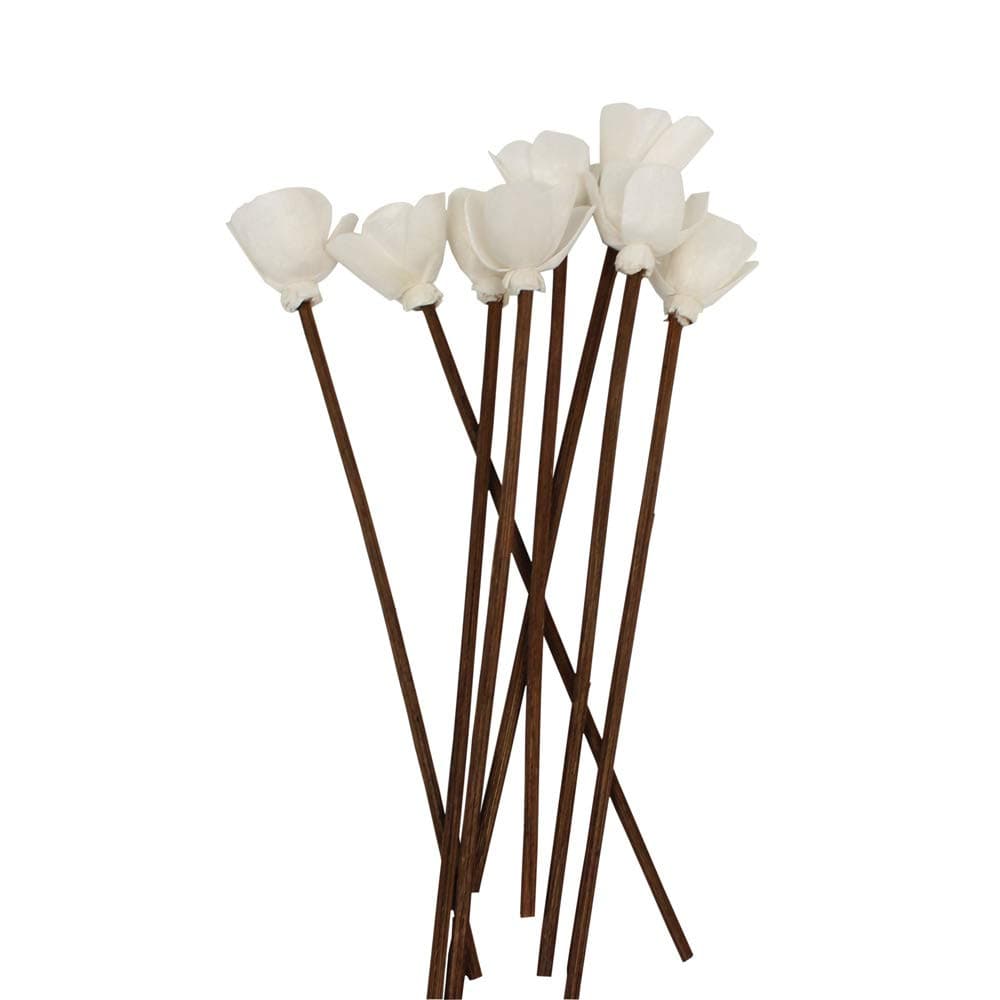 30 Pcs 8.5 Inch Brown Reed Diffuser Refill with Flower Replacement Reed Diffuser Refill Sticks for Bedroom Liveroom