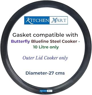 Kitchen Mart Gasket compatible with Butterfly Outer Lid Pressure cooker (For Steel Cookers, 10 Litres)