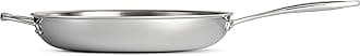 Tramontina Fry Pan Stainless Steel Induction-Ready Tri-Ply Clad 12-Inch w/Helper Handle, 80116/057DS