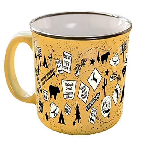 Ceramic Coffee Mug - 15 oz Retro Inspired Camping Mug - for Hot & Cold Drinks - Works as a Tea, Soup, & Coffee Mug - Stylish, Versatile, & Microwaveable Camping Coffee Mugs by Camp Casual