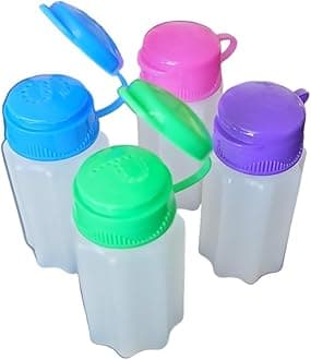 Handy Housewares Spill-Proof Flip-Lid Mini Salt & Pepper Shakers | Compact Durable Plastic Travel Spice Dispenser Set for Lunch Bags, Camping & Outdoor Cooking | Blue, Green, Pink & Purple (2 Pair)