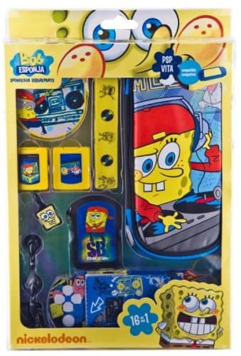 Indeca PSP/PS Vita Combination Pack – Spongebob Accessory for PC Game (Blue, Yellow, Wired)