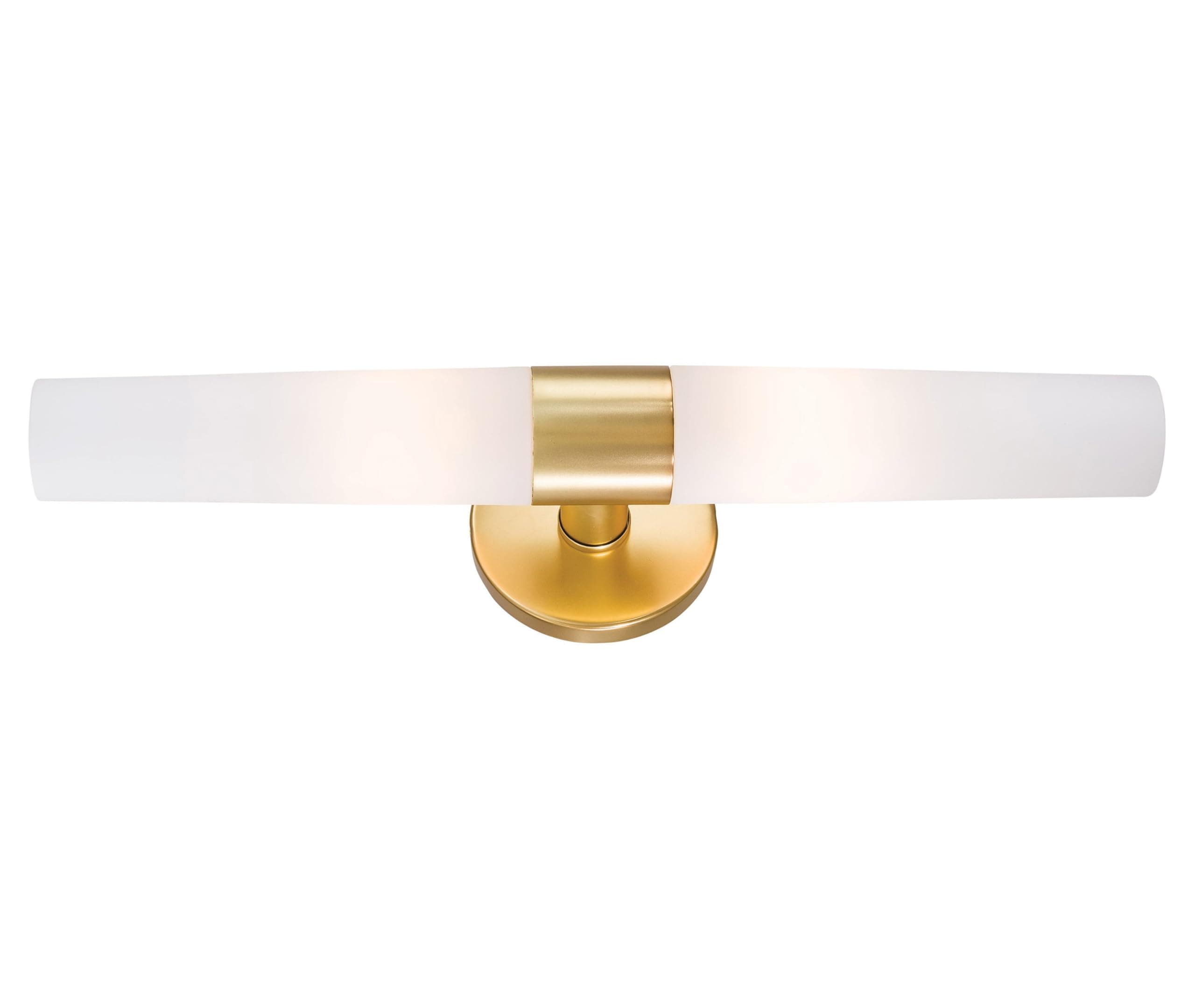 GEORGE KOVACS P5042-248 Saber Vanity Bath Light, 2-Light, 120 Total Watts, 4.75-in H x 20-in W, Honey Gold