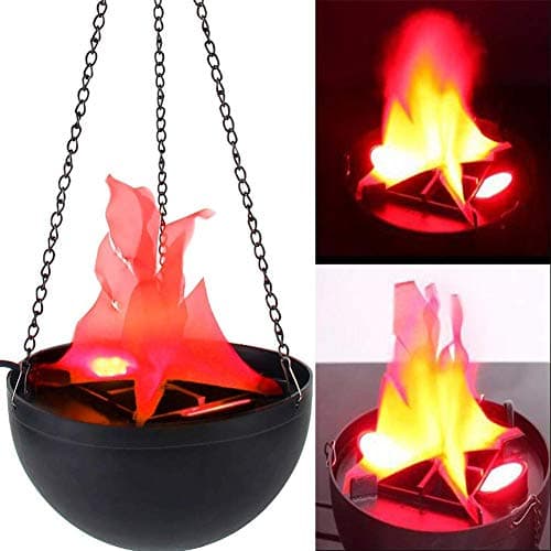 Beacon Pet Electric LED Flame 3D Fake Fire Lamp Eeffect Torch Light Campfire Centerpiece for Halloween Christmas Party Holiday Decoration (9" Hanging Lamp)