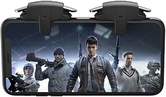 TEKTURN PUBG Mobile Controller, 30 Shots/Second, High-Sensitivity for PUBG, Fortnite, and More - Auto-Shots for Right or Left Hand, Compatible with Android & iOS, Install Without Removing Phone Case
