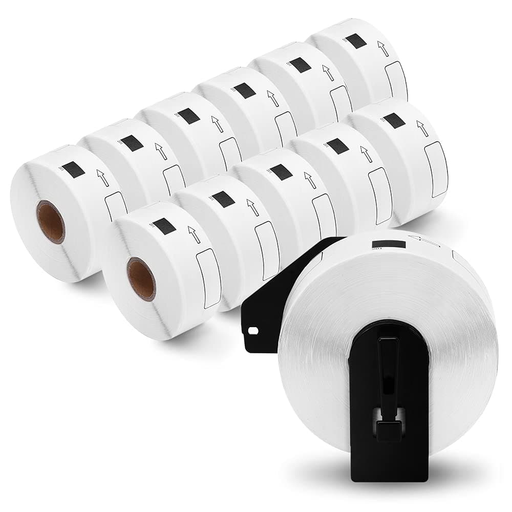 12 Rolls Replace for Brother DK-1201 (1.1" x 3.5") Address Label, 400 Stickers/roll for QL-800 810W 820NWB 600 Printer, 1 Frame + 4800 Label Refills, Barcode & All Purpose Die-Cut DK Label