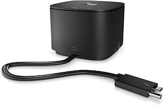 HP Thunderbolt Dock 230W G2 - 4K Support, Thunderbolt 3, USB C, DisplayPort, VGA - For HP Elite x2, Elitebook, Folio, Zbook, Probook - Black (Renewed)