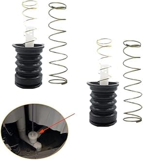 2 Sets Drain Trap Seal Spring Pull Rod Switch Rubber Plug Valve Rubber Sealing Stopper Replacement Universal for Twin Tub Washer Dryer 2 in 1 Combo Washing Machine Accessories