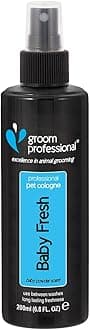 GROOM PROFESSIONAL Baby Fresh Dog Cologne Spray - Perfume for Smelly Dogs - Familiar Baby Powder Scent- Contains Chamomile to Soothe Sensitive Skin, 200ml