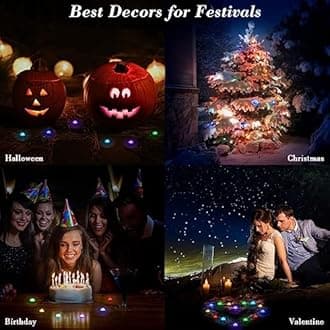 Dyanch Mini Submersible Led Lights with Remote – 10 Pack 1.5" RGB Multicolor Battery Operated Pool Lights | Underwater Shower Pond Lantern Puck Lights with Remote | Small Waterproof Flameless Candles