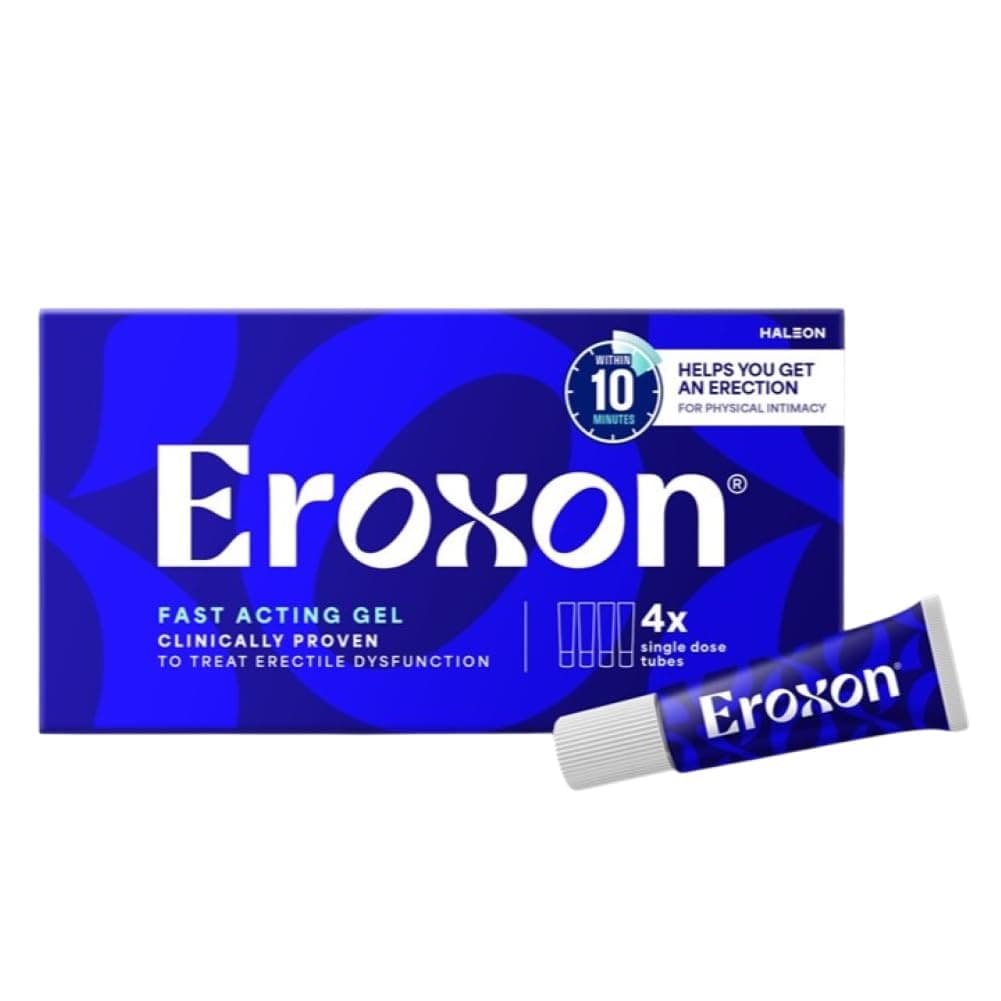 Eroxon Erectile Dysfunction Treatment Gel, Clinically Proven Topical Gel, Helps Get an Erection Within 10 Minutes, 4 Single Use Tubes