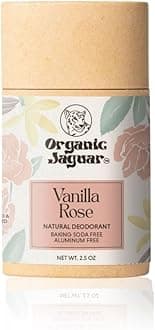 Organic Jaguar Aluminum Free Deodorant for Women and Men, 100% Natural Deodorant with Coconut Oil, Shea Butter, Baking Soda Free, Safe for Sensitive Skin, Long Lasting, Rose Vanilla, Unscented, 2 oz