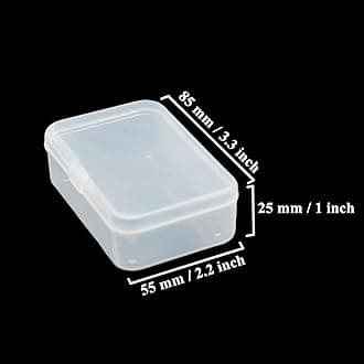 LJY 28 Pieces Rectangular Empty Mini Clear Plastic Organizer Storage Box Containers with Hinged Lids (85 x 55 x 25 mm, Transparent)