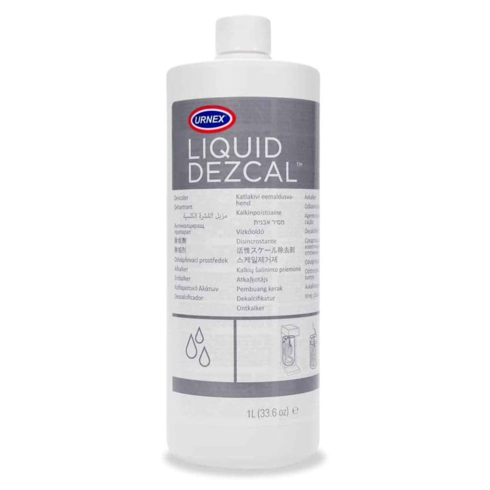 Urnex Liquid Dezcal Activated Descaling Solution - 33.6 Ounce (8 Uses) - For Use With Keurig 1.0/2.0, Home Coffee and Espresso Machines, Kettles, Garment Steamers
