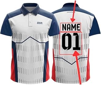 Dika Sports Custom Add Name and Number Jersey for Men Cricket t-Shirt | 2 Year to 5XL