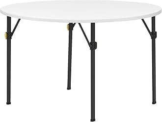 Living and More 4ft bi Round Folding Table, White