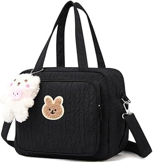 Lushandy Baby Diaper Bag Tote, Mom Bag Crossbody Diaper Bags Baby Travel Bags for Girl Pañaleras Para Bebe (Black, Small)