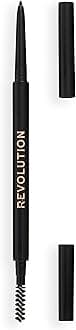 Revolution, Precise Brow Pencil, Double Ended, Ultra-Fine Pencil Tool, Includes Spoolie Brush, Dark Brown