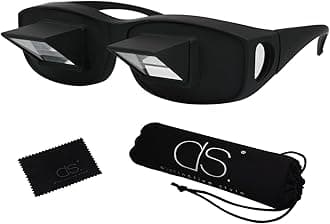 DS. DISTINCTIVE STYLE Lazy Readers Glasses Prism Glasses Lying Down Bed Horizontal Watching TV Reading Spectacles Horizontal Glasses - Black