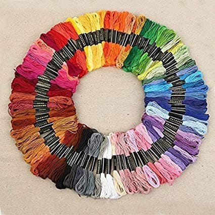 K G group Cotton Cross/Long Stitched Embroidery Threads -Set of 100 Pieces (Multicolor)