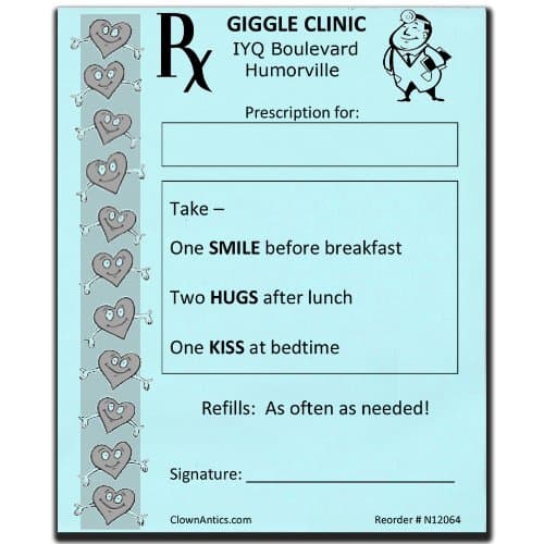Clown Prescription Notepads in Blue