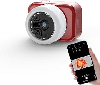 ATLI T100 Lite Time Lapse Camera 1080P HDR Professional WiFi APP Control Manual Focus Timelapse Video Camera for Plants Indoor Construction (Red&White)