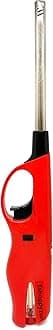 Refilable Gas Lighter for Kitchen Gas Stove Adjustable Gun Flama Matchless Flame Lighter and Multipurpose Use for Candle, Diya, Barbecue, Incense, Baking (RED- Plastic)
