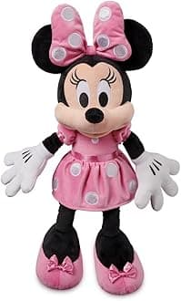 Disney Store Official Minnie Mouse Pink Dress Medium Soft Toy for Kids, Cuddly Character with Fuzzy Texture and Embroidered Details, Disney Plushy Suitable for All Ages.