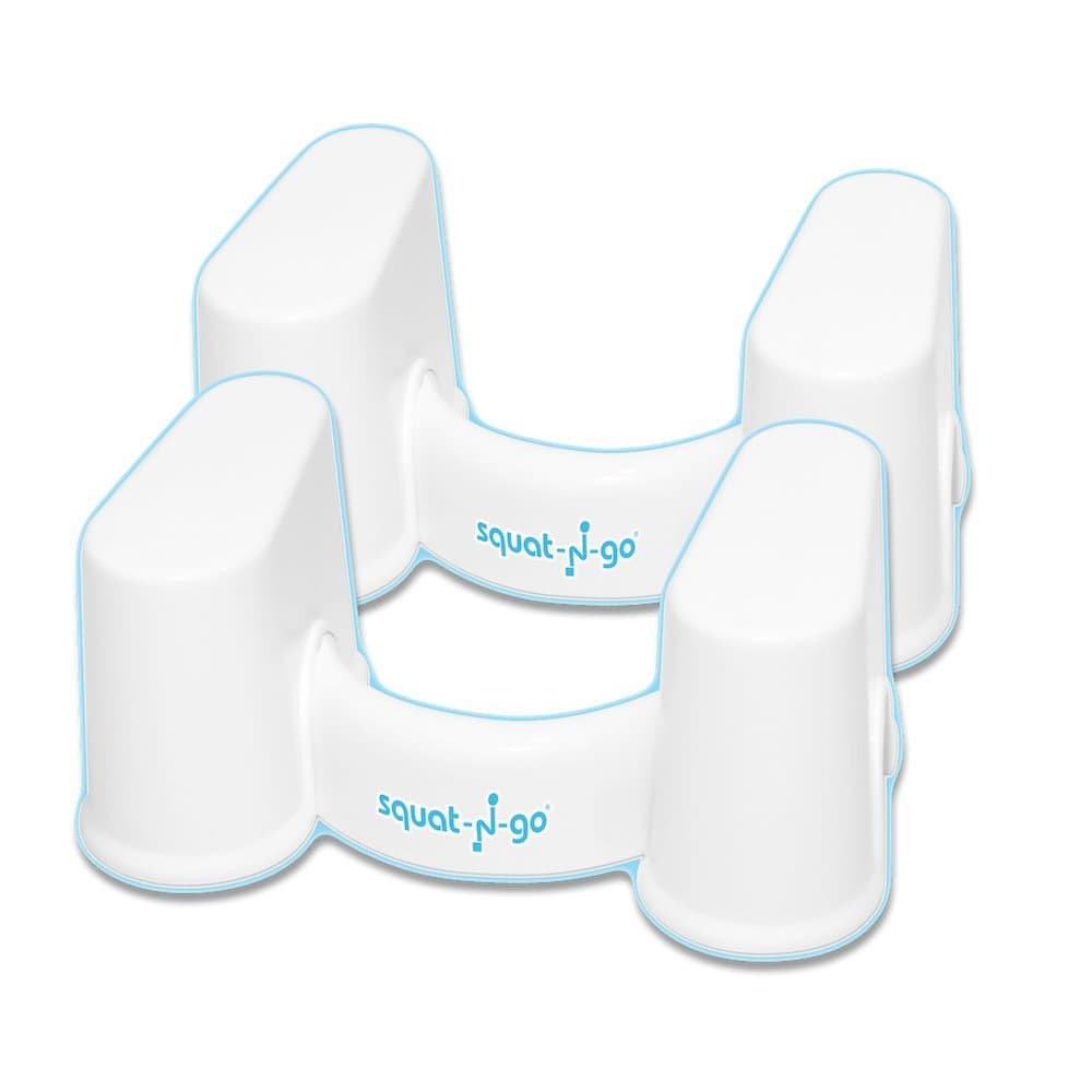 Squat N Go 2-Pack Bundle The Only Detachable 9" Space Saver Toilet Stool in The World - (Includes 2 9" Squat N Go Toilet Stools, 2 Travel Carry Bags, & 2 Poop Guides) Life Time Warranty
