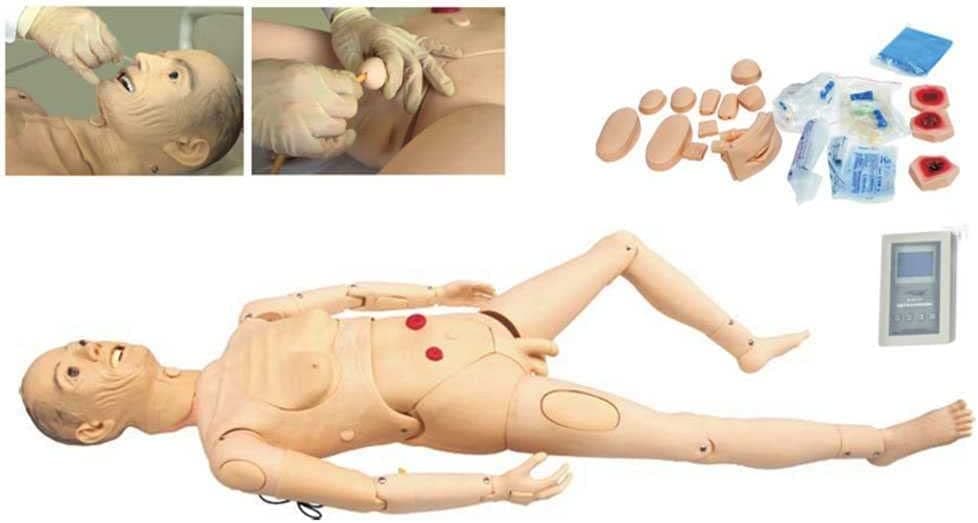 Training Manikin Model with Arm Blood Pressure Measurement, Interchangeable Geriatric Patient Care Manikin for Medical Education Teaching Tool