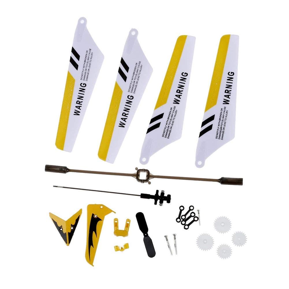 1PC Remote Controlled Helicopter Full Replacement Parts Set for Syma S107 / S107G RC Helicopter, Main s,Tail Decorations,Tail,Balance Bar,Connect Buckle, Inner Shaft. Yellow