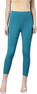 TWIN BIRDS Tailored Cut & Classic Fit Stretchable Viscose Elasthane Fabric Mid-Rise Skinny Fit High Ankle Length/Cropped Length Leggings for Women