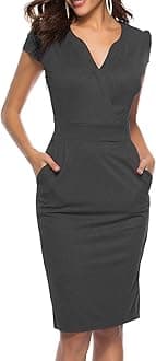 Women's Business Retro Cocktail Pencil Wear for Work Office Casual Dress