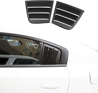Side Window Louvers Air Vent Scoop Shades Cover Blinds ABS for Dodge Charger 2011-2021 (Black)