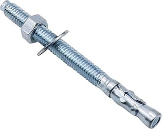 3/8 Concrete Anchors, Zinc-Plated Carbon Steel 3/8 Wedge Anchors Bolts with Washer and nut, 3/8 Inch OD x 4-1/2 Inch Length, Bulk Pack Concrete Anchors 3/8 (10 pcs)