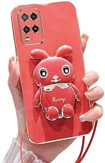 Case Compatible with Oppo A54 Phone Cover TPU Silicone Electroplated Stand Soft Durable Fall Protective Shockproof Protective Cover for Oppo A54 Case (5)