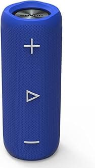 Sharp GX-BT280(BK) Stereo Bluetooth Speaker - Immersive sound - Powerful Bass - Highly Dynamic Sound Range - 12h playtime - Splash and Dustproof - Call Answering through Google & Siri - Blue