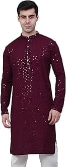 Jompers Men's Chikankari Embroidered and Sequence Kurtas