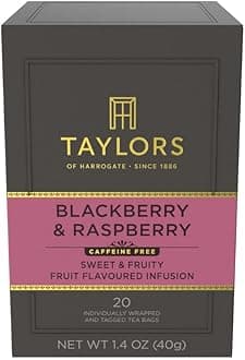 Blackberry & Raspberry, Herbal Tea, Individually Wrapped Bags, 20 Count (Pack of 1), Sweet, Tart & Tangy, Caffeine-Free, Enjoy Hot or Iced, 20 Teabags