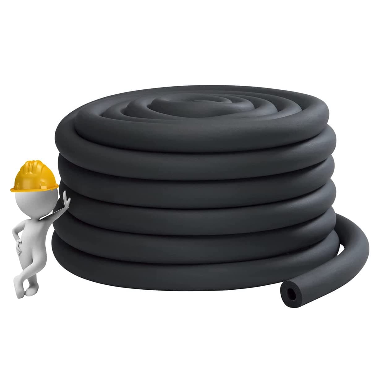 Industry Pipe Insulation, 3/4" 1" 1-1/4" 1-1/2" 2" 2-1/2" 3" 3-1/2" 4" Foam Insulation Tube, Anti-Freeze Waterproof Rubber Hose for Hot and Cold Water Pipes (Color : 0.79", Size : ID 1-1/2")