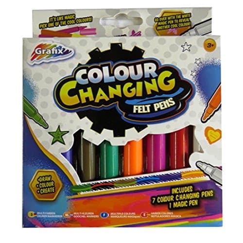 Colour Changing Felt Tip Pens - Pack of 8 - 7 Colour Changing Pens and 1 Magic Pen