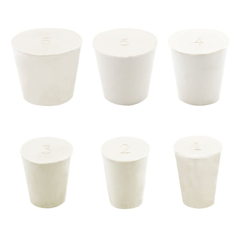 Superlady 18pcs 1#--6# rubber stopper,Each size three,White color