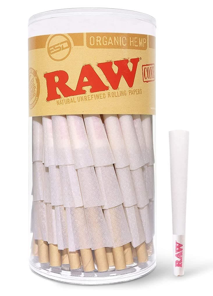 Cones Organic 1 1/4 Size | 100 Pack | Pure Organic Pre Rolled Rolling Paper with Tips & Packing Sticks Included