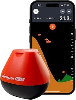 Start Fish Finder - Portable and Depth Finder for Recreational Fishing from Dock, Shore, Bank or Kayak | Castable Deeper Smart Sonar with Free User Friendly App