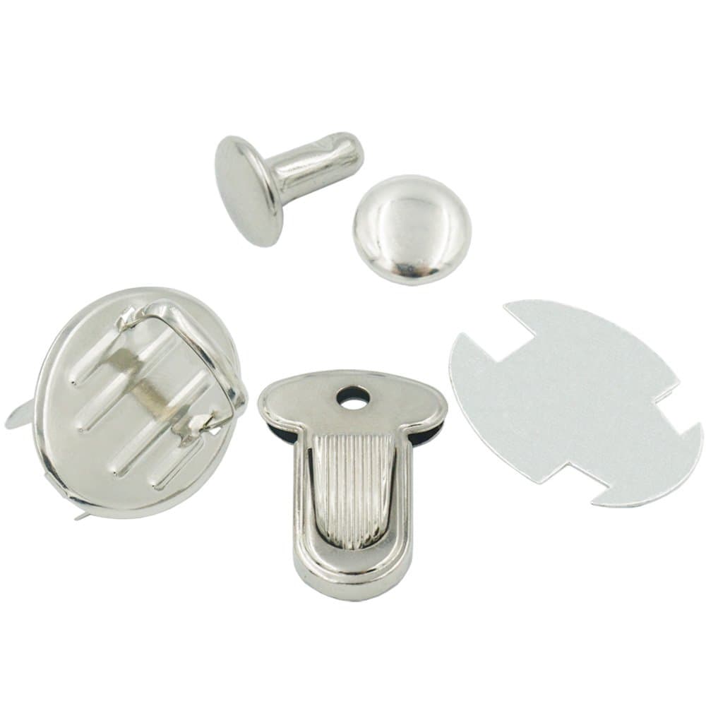 Bluemoona 10 PCS - Closure Catch Tuck Lock 4 Leather Bag Case Clasp Handbag Purse (Silver)