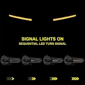 Spec-D Tuning Black LED Projector Headlights w/Sequential Turn Signal and Startup Animation Compatible with 2007-2014 Toyota FJ Cruiser, Left + Right Pair Headlamp Assembly