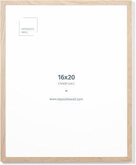 Opposite Wall - 16x20 in - Natural Solid Oak Wood Picture Frame - Lightweight, Versatile & Shatterproof - Wall Hanging Poster or Photo Frame - Wall Decor for Office, Gallery & Home